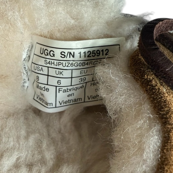 New Ugg Dakota Slip On Brown Suede Sheepskin Shearling Sherpa Loafers Size 8 - Picture 8 of 11